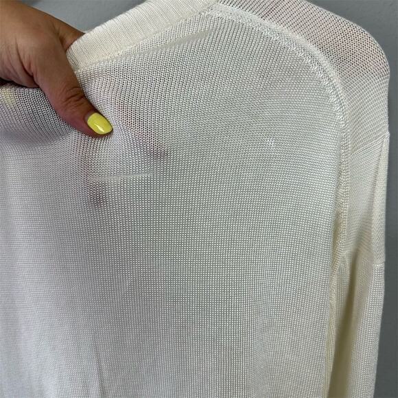 Vintage 90s Tulliano Ivory Knit Sweater Size XL Crew Neck Pullover Checkerboard - Picture 4 of 9